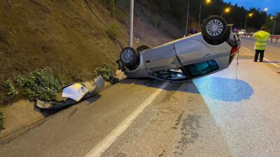 Takla Atan Otomobil Sürücüsü Yaralandı
