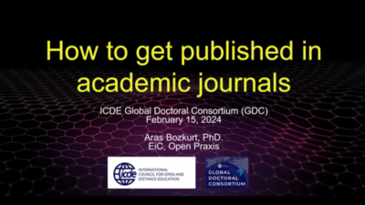 AÖF Akademisyeni ICDE Global Doktora Konsorsiyumu’nda Akademik Yayıncılık Sürecini Anlattı
